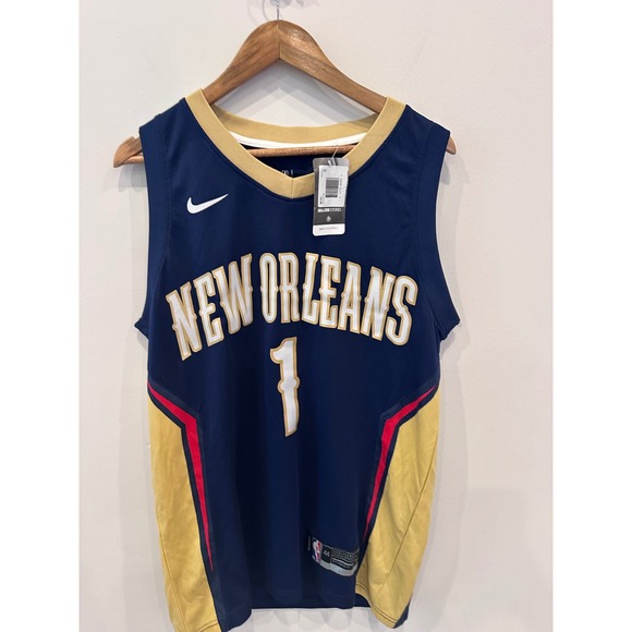 NWT Nike Zion Williamson #1 New Orleans Pelicans Swingman Jersey Men's 44 L Blue - Picture 1 of 5